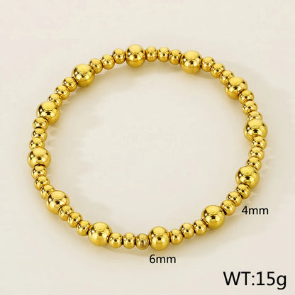 Simple Style Round 304 Stainless Steel 18K Gold Plated Bracelets In Bulk