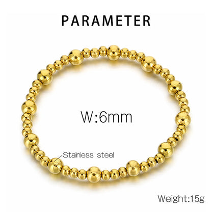 Simple Style Round 304 Stainless Steel 18K Gold Plated Bracelets In Bulk