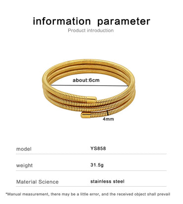 304 Stainless Steel 18K Gold Plated Simple Style Plating Round Bangle