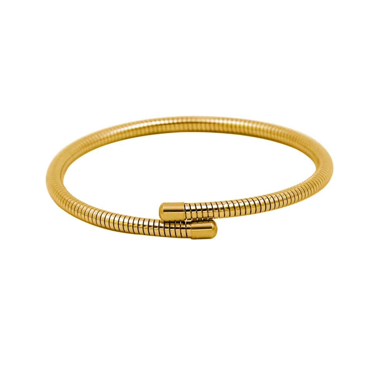 304 Stainless Steel 18K Gold Plated Simple Style Plating Round Bangle