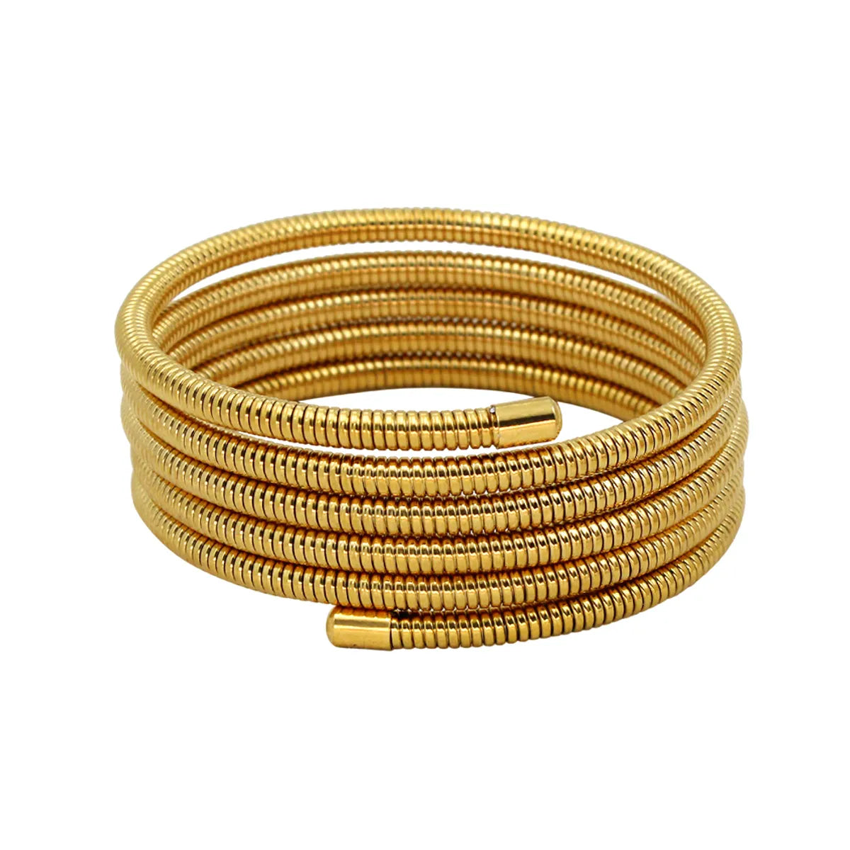 304 Stainless Steel 18K Gold Plated Simple Style Plating Round Bangle