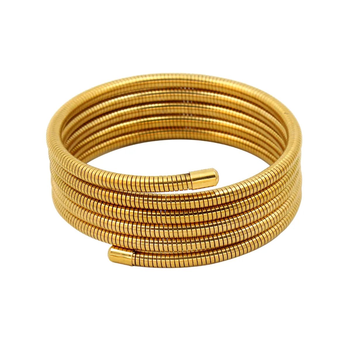 304 Stainless Steel 18K Gold Plated Simple Style Plating Round Bangle