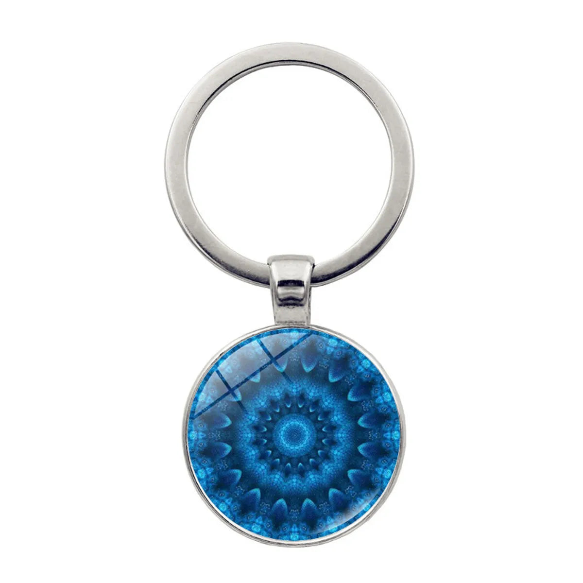 Simple Style Round Alloy Glass Women'S Bag Pendant Keychain