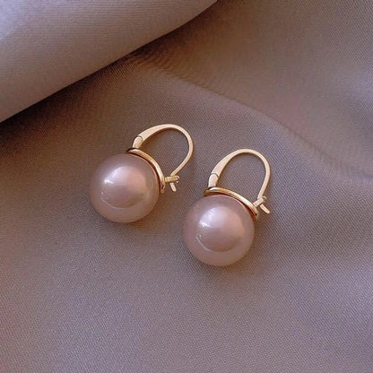 Simple Style Round Alloy Inlay Pearl Women'S Earrings