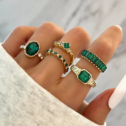 Simple Style Round Alloy Inlay Zircon Women's Rings