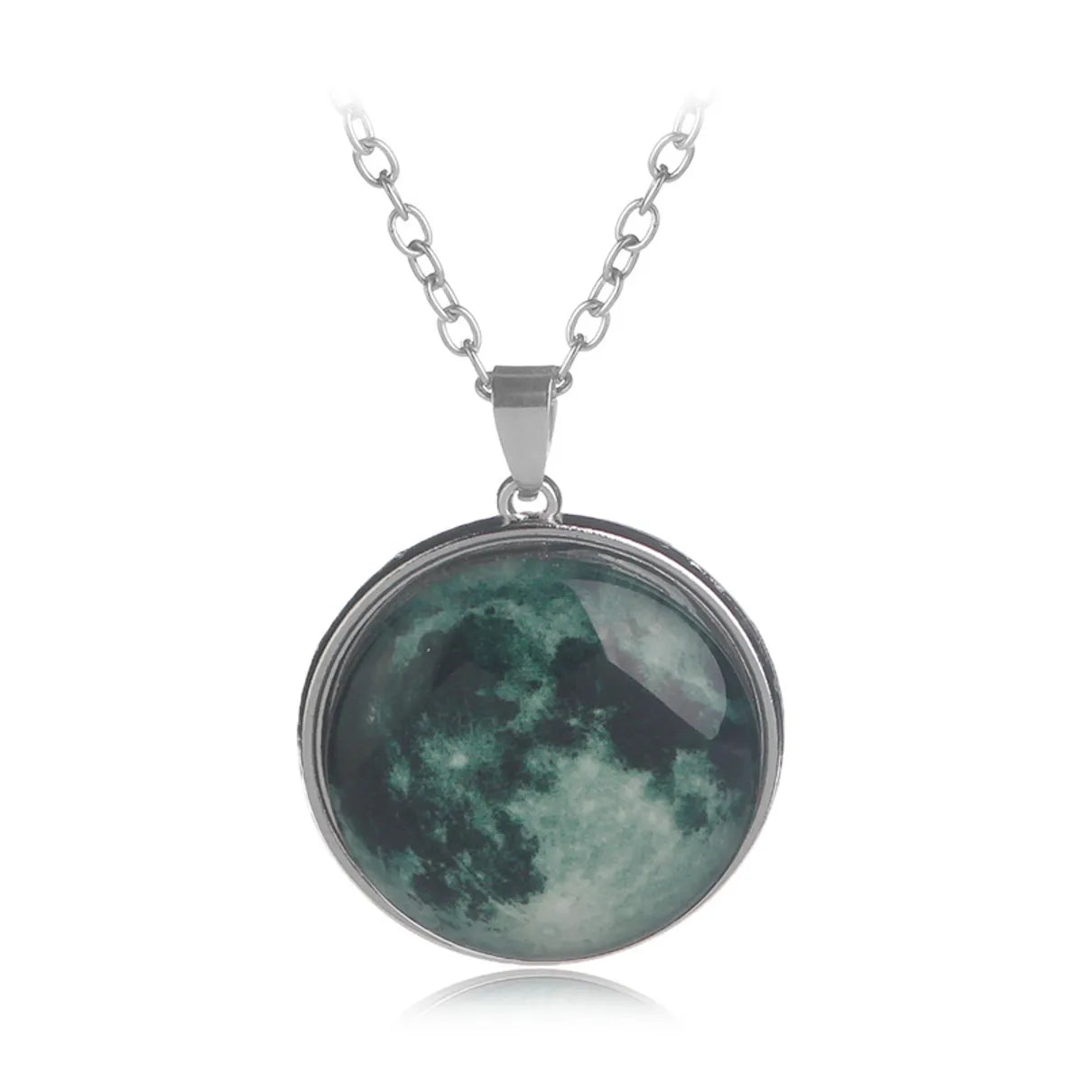 Simple Style Round Alloy Luminous Plating Inlay Gem Women'S Pendant Necklace