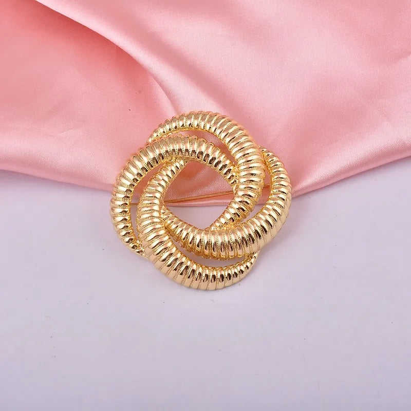 Simple Style Round Alloy Plating Women'S Brooches