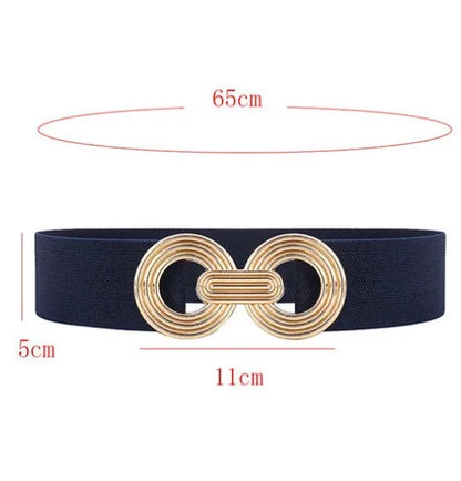 Simple Style Round Alloy Rubber Band Plating Women'S Woven Belts