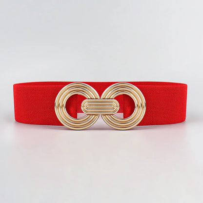 Simple Style Round Alloy Rubber Band Plating Women'S Woven Belts