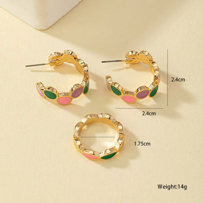 Simple Style Round Alloy Wholesale Rings Earrings