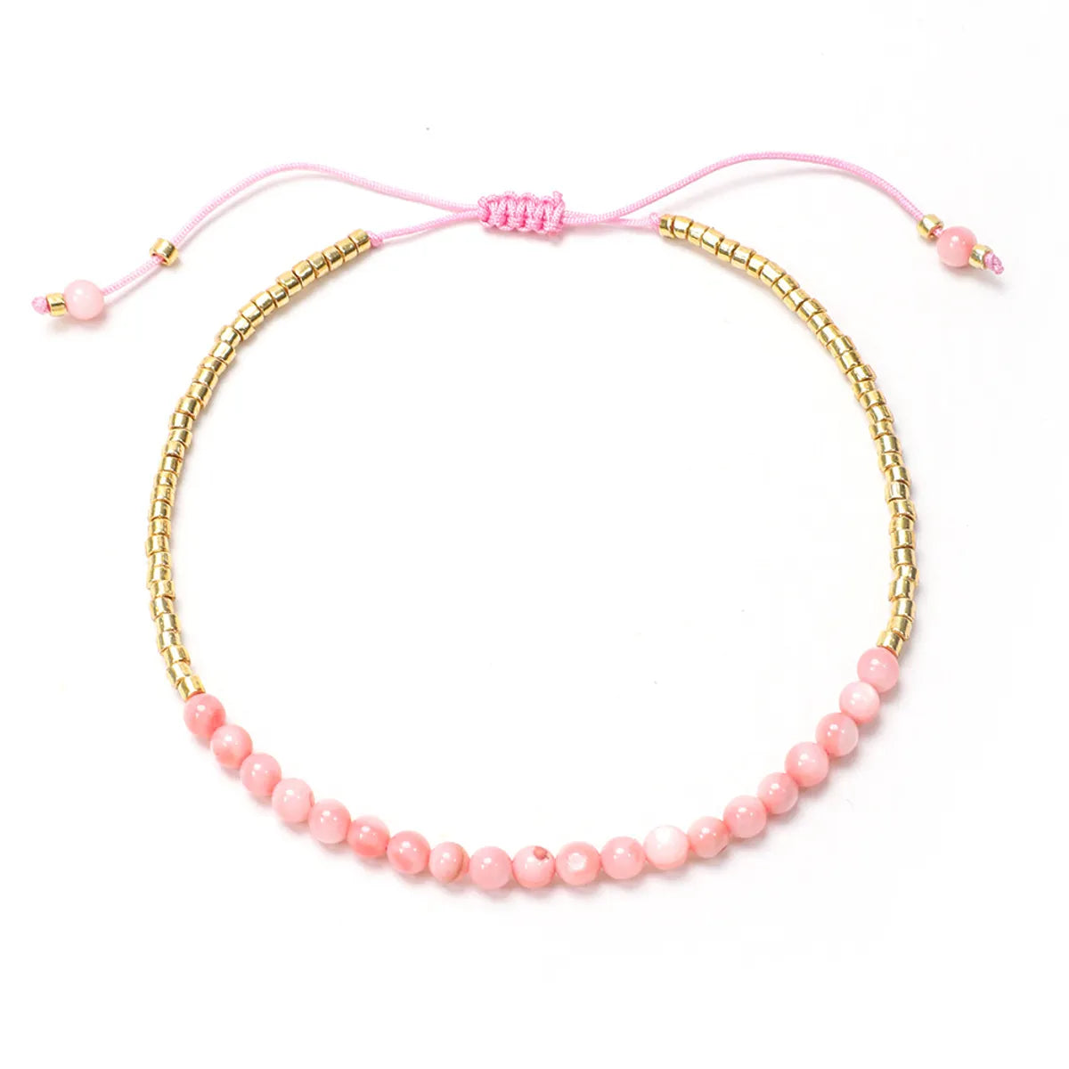 Simple Style Round Artificial Crystal Beaded Women's Bracelets