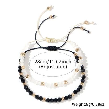 Simple Style Round Artificial Crystal Wholesale Drawstring Bracelets