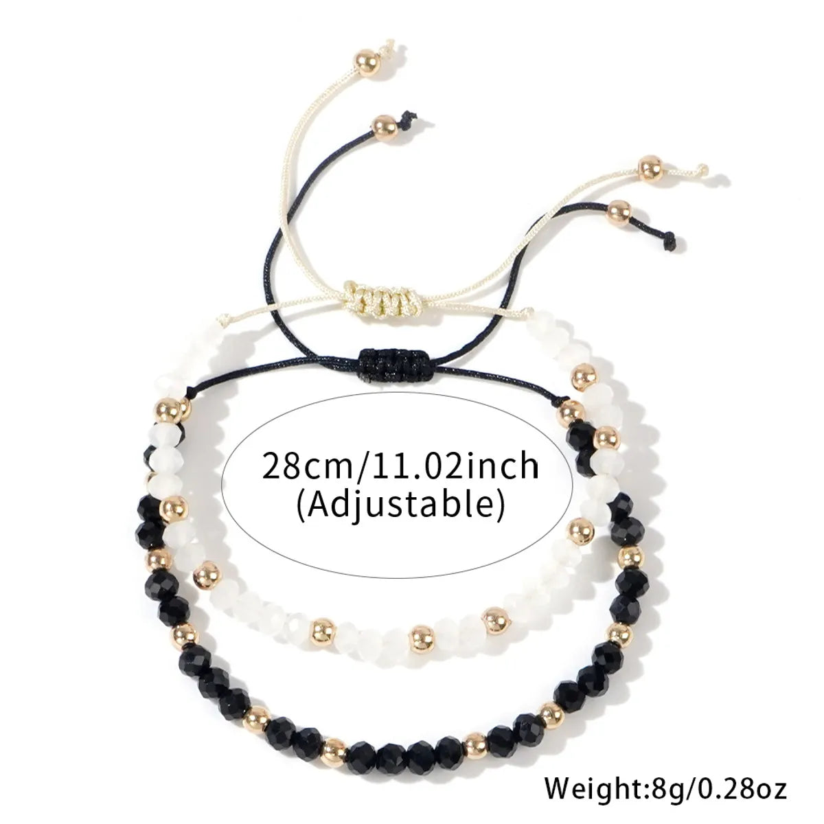 Simple Style Round Artificial Crystal Wholesale Drawstring Bracelets