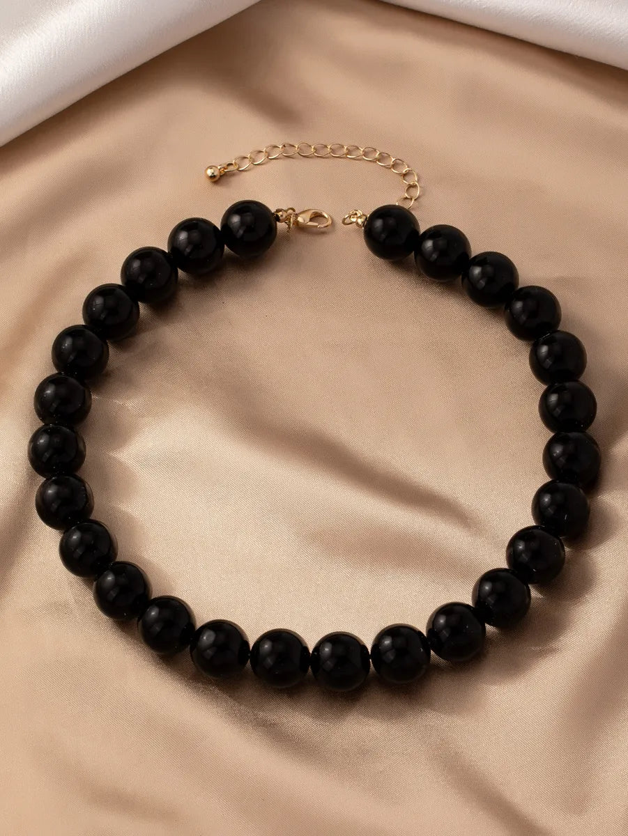 Simple Style Round Beaded Alloy Women'S Necklace