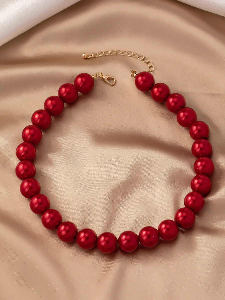 Simple Style Round Beaded Alloy Women'S Necklace