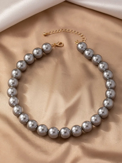 Simple Style Round Beaded Alloy Women'S Necklace