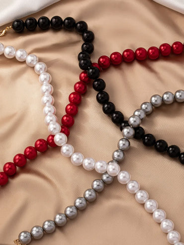 Simple Style Round Beaded Alloy Women'S Necklace