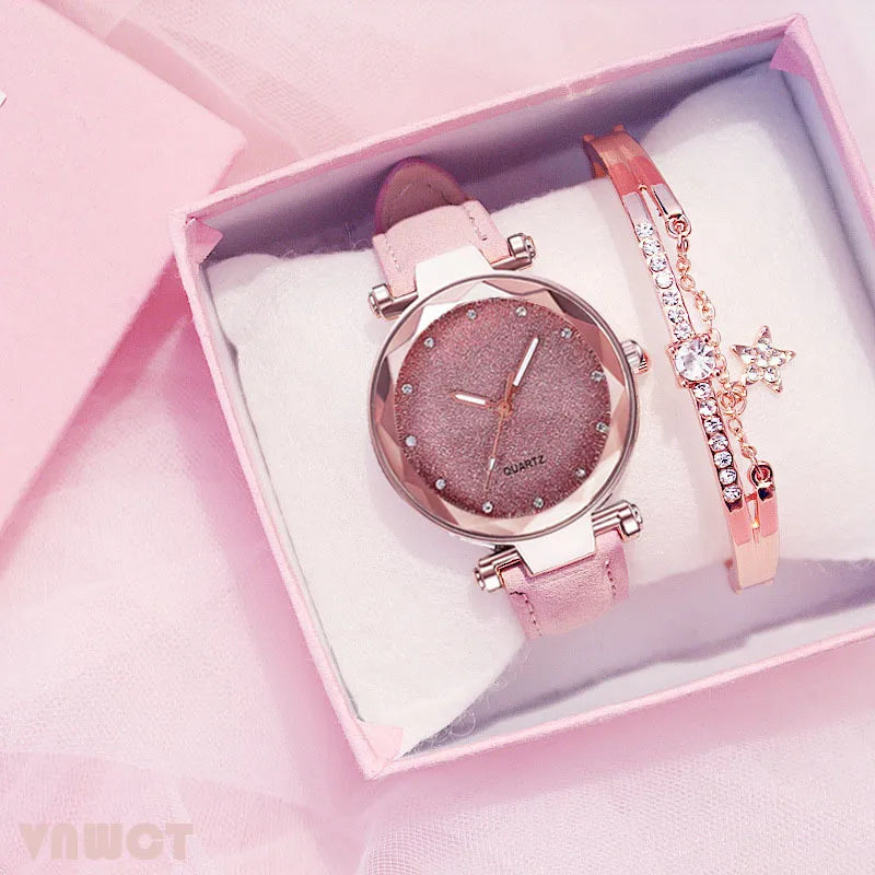 Simple Style Round Buckle Quartz Women'S Watches