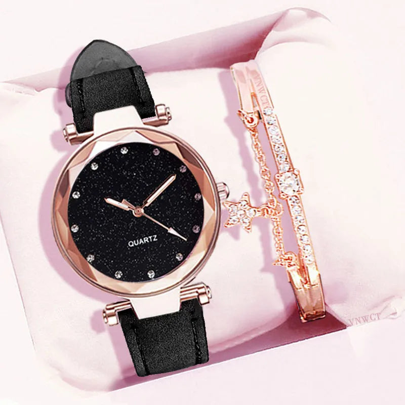 Simple Style Round Buckle Quartz Women'S Watches