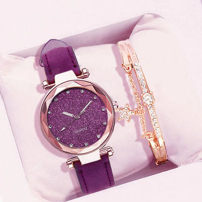 Simple Style Round Buckle Quartz Women'S Watches