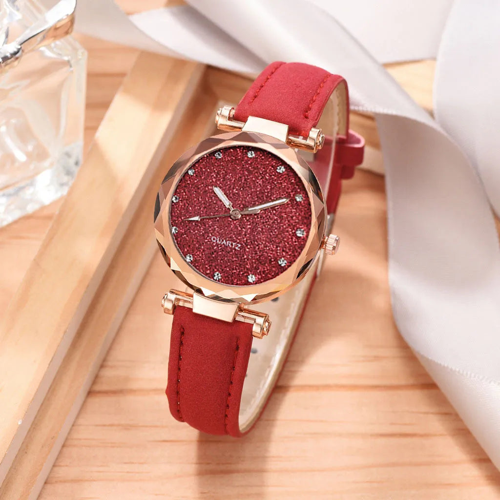 Simple Style Round Buckle Quartz Women'S Watches