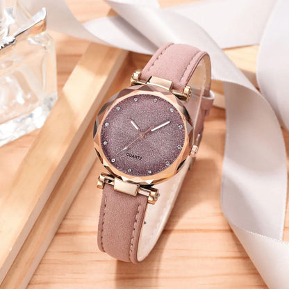 Simple Style Round Buckle Quartz Women'S Watches