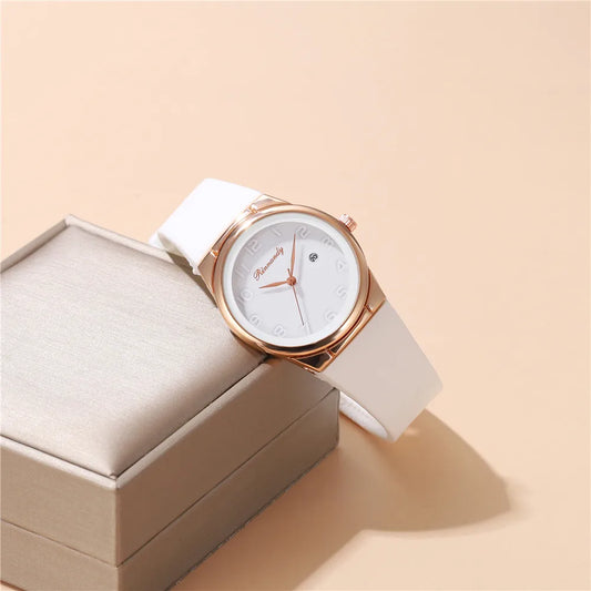 Simple Style Round Buckle Quartz Women'S Watches