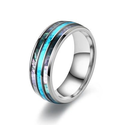 Simple Style Round Color Block Stainless Steel Unisex Rings