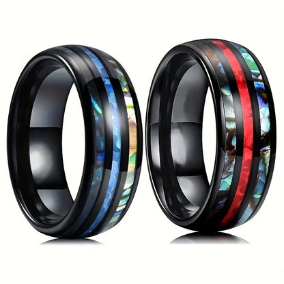 Simple Style Round Color Block Stainless Steel Unisex Rings