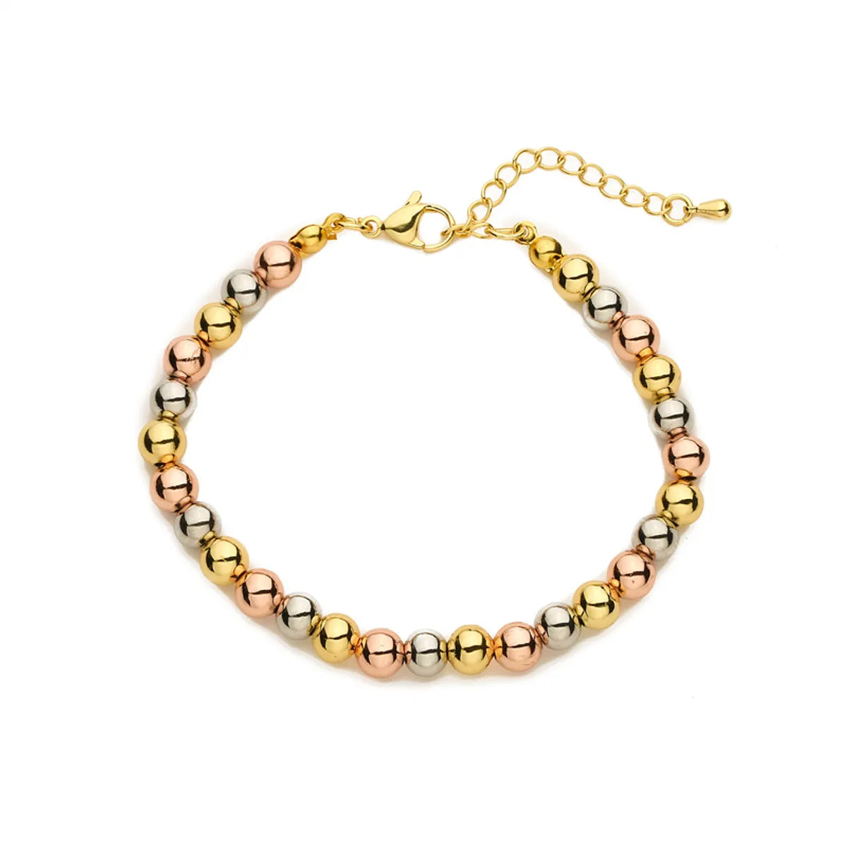 Simple Style Round Copper Gold Plated Bracelets In Bulk