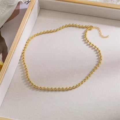 Simple Style Round Copper Gold Plated Necklace In Bulk