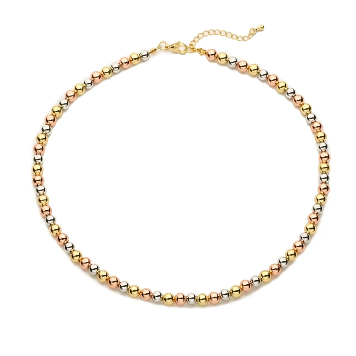 Simple Style Round Copper Gold Plated Necklace In Bulk