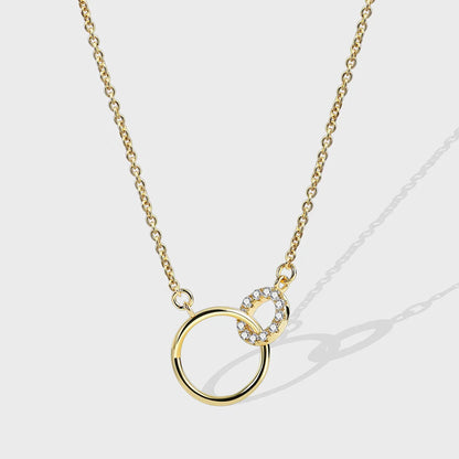 Simple Style Round Copper 18k Gold Plated Zircon Pendant Necklace In Bulk