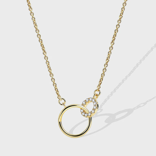 Simple Style Round Copper 18k Gold Plated Zircon Pendant Necklace In Bulk