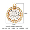 Simple Style Round Copper Plating Inlay Zircon Gold Plated Silver Plated Charms Jewelry Accessories