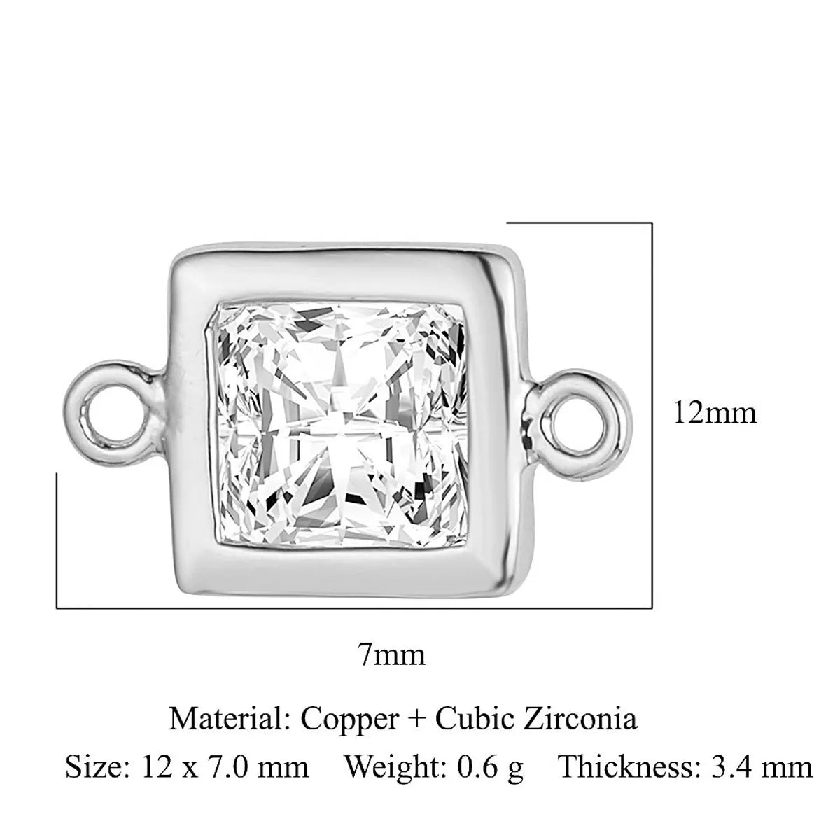 Simple Style Round Copper Plating Inlay Zircon Gold Plated Silver Plated Charms Jewelry Accessories