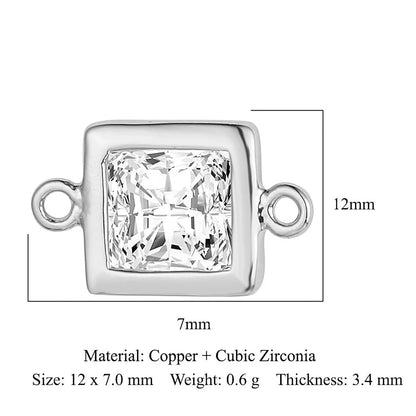 Simple Style Round Copper Plating Inlay Zircon Gold Plated Silver Plated Charms Jewelry Accessories