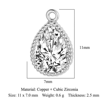 Simple Style Round Copper Plating Inlay Zircon Gold Plated Silver Plated Charms Jewelry Accessories