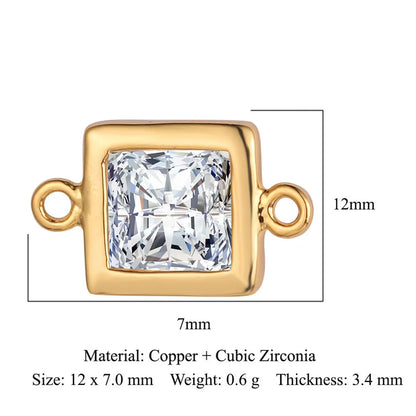 Simple Style Round Copper Plating Inlay Zircon Gold Plated Silver Plated Charms Jewelry Accessories