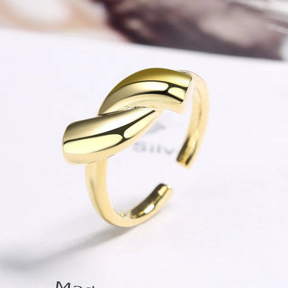 Simple Style Round Copper Plating Open Rings