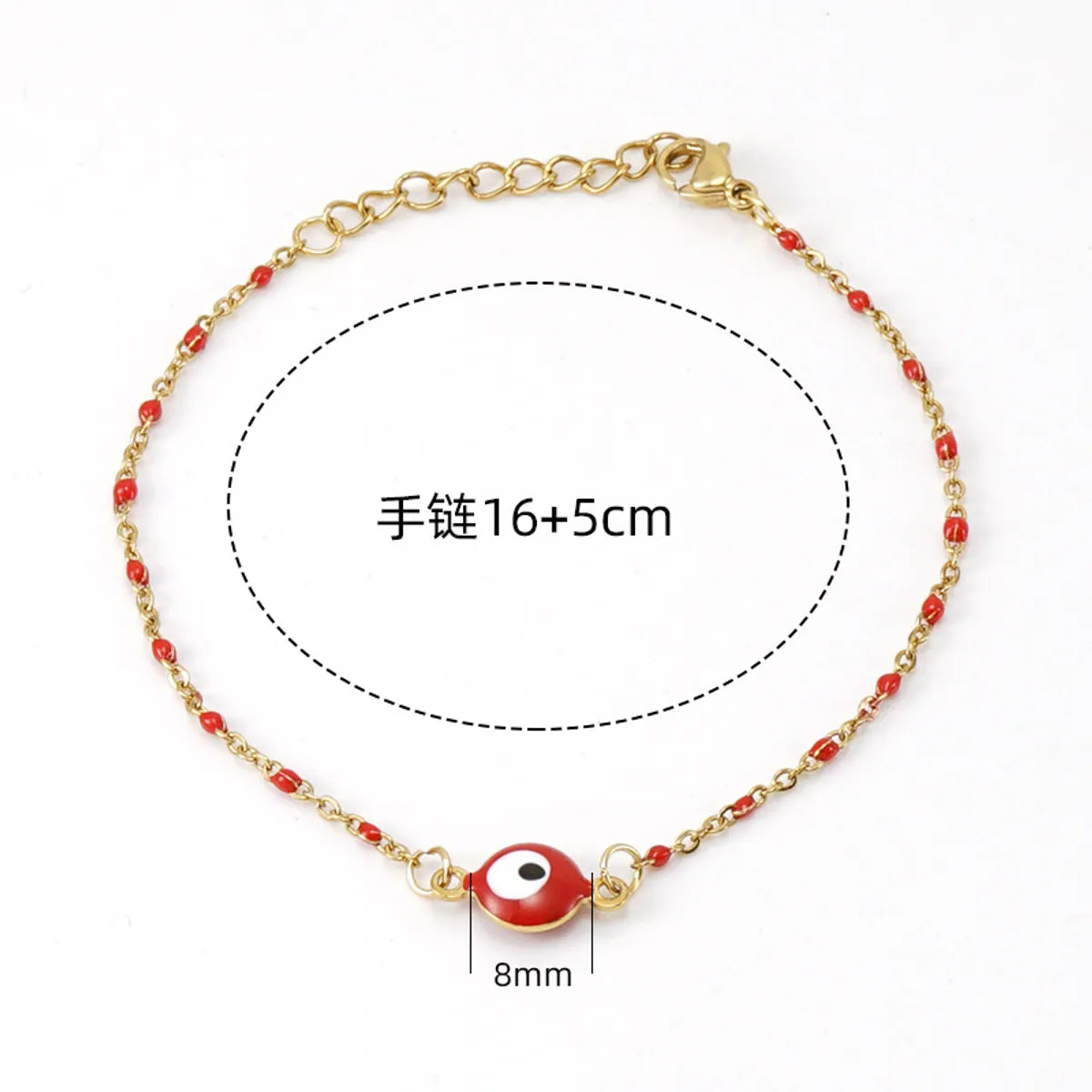 Simple Style Round Devil's Eye Stainless Steel Bracelets Enamel Plating Stainless Steel Bracelets