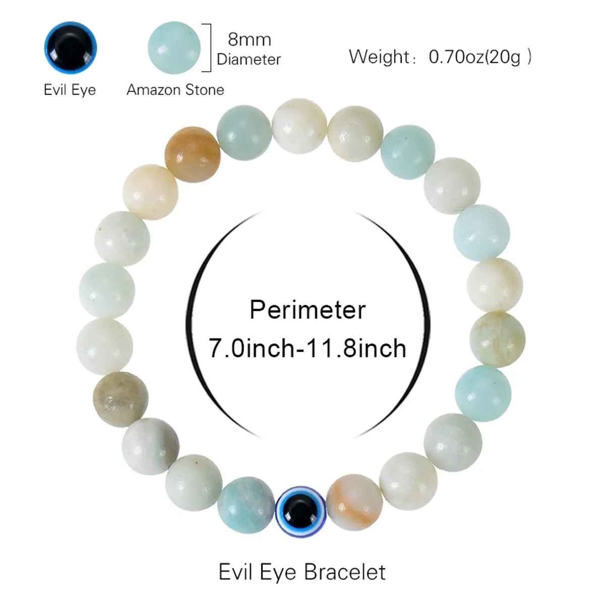 Simple Style Round Eye Natural Stone Beaded Unisex Bracelets