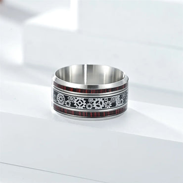 Simple Style Round Gear Titanium Steel Enamel Couple Rings