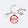 Simple Style Round Glass Casting Glass Keychain