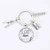 Simple Style Round Glass Casting Glass Keychain