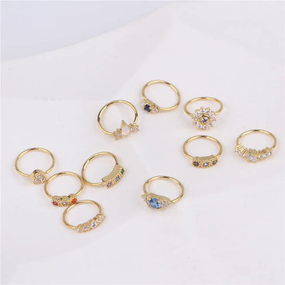 Simple Style Round Heart Shape Flower Metal Plating Inlay Zircon Nose Ring 1 Piece