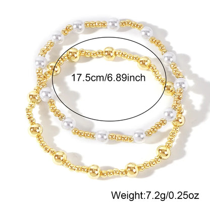 Simple Style Round Imitation Pearl Wholesale Bracelets