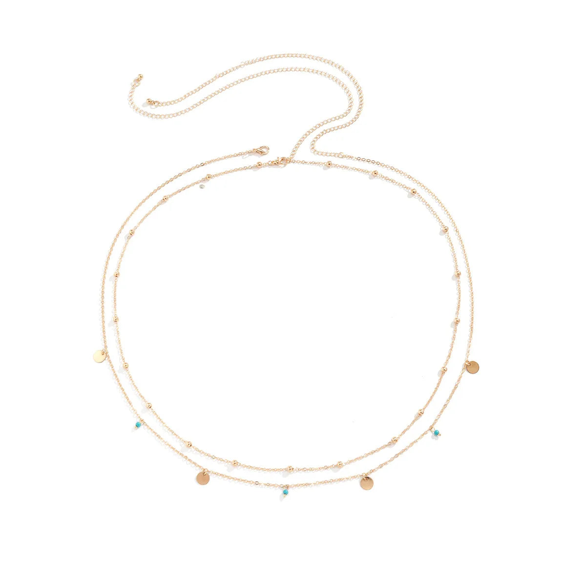 Simple Style Round Metal Beaded Waist Chain