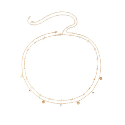 Simple Style Round Metal Beaded Waist Chain