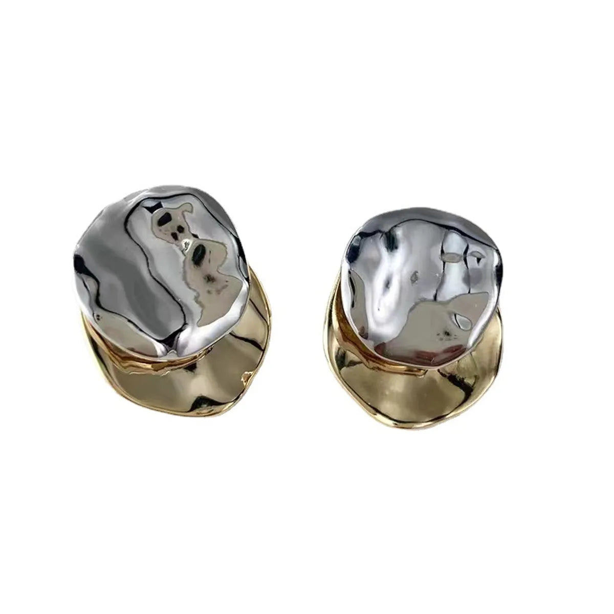 Simple Style Round Metal Plating Women's Earrings 1 Pair